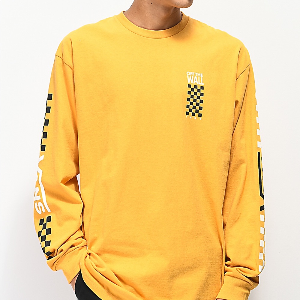 Vans off the wall yellow long sleeve shirt